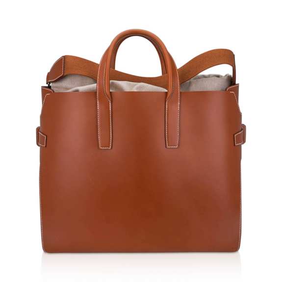hermes-limited-edition-tote-two (11) Hermes Limited Edition Cristobal Cabacity 45 Tote Fauve Vache Hunter Leather Removeable Toile Bag with Palladium Hardware