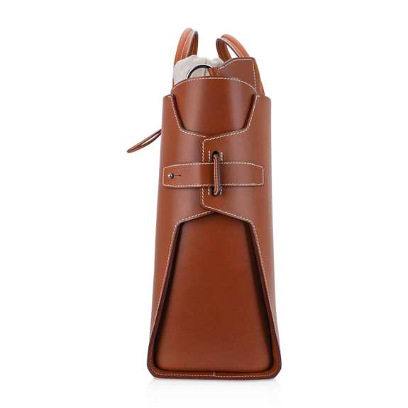 hermes-limited-edition-tote-two (6) Hermes Limited Edition Cristobal Cabacity 45 Tote Fauve Vache Hunter Leather Removeable Toile Bag with Palladium Hardware