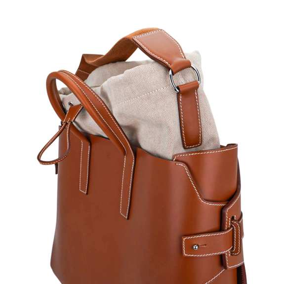 hermes-limited-edition-tote-two (8) Hermes Limited Edition Cristobal Cabacity 45 Tote Fauve Vache Hunter Leather Removeable Toile Bag with Palladium Hardware