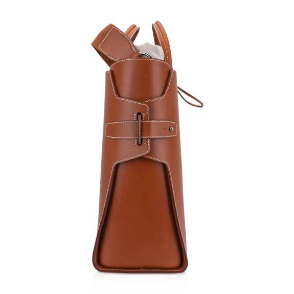 hermes-limited-edition-tote-two (9) Hermes Limited Edition Cristobal Cabacity 45 Tote Fauve Vache Hunter Leather Removeable Toile Bag with Palladium Hardware