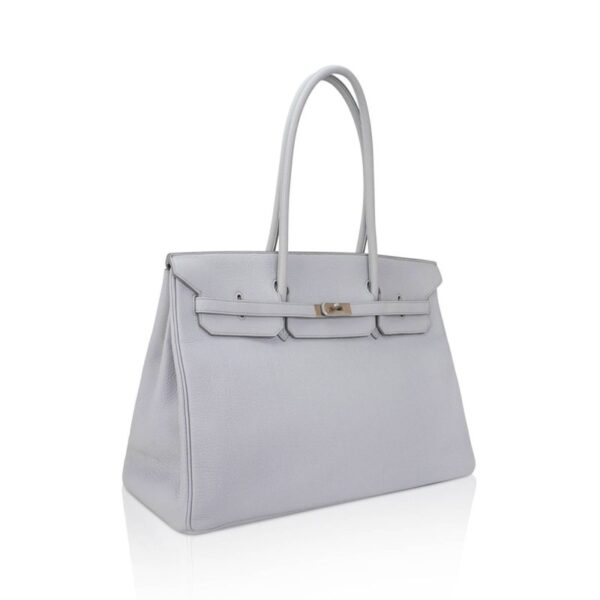 Hermes Shoulder Birkin 45 Blue Pale Togo Brushed Palladium Limited Edition