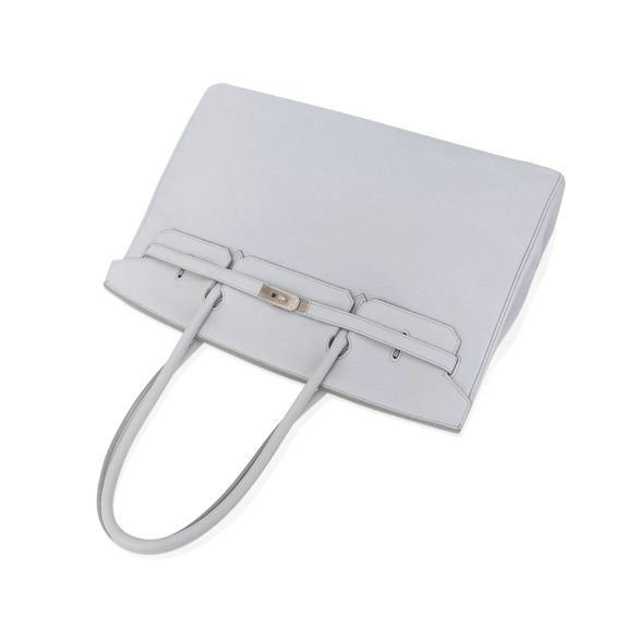 Hermes Shoulder Birkin 45 Blue Pale Togo Brushed Palladium Limited Edition