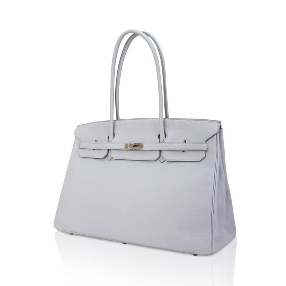 Hermes Shoulder Birkin 45 Blue Pale Togo Brushed Palladium Limited Edition