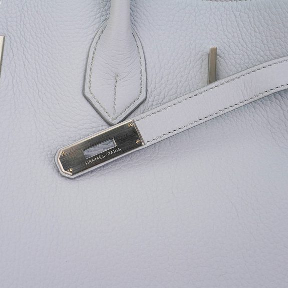 Hermes Shoulder Birkin 45 Blue Pale Togo Brushed Palladium Limited Edition
