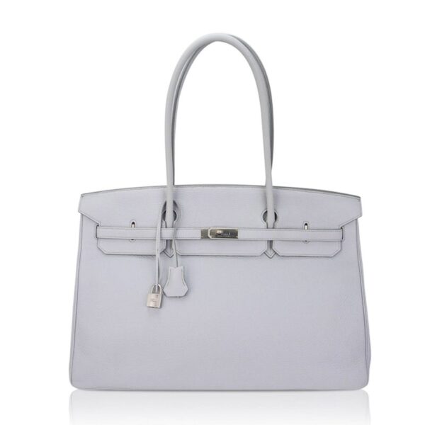 Hermes Shoulder Birkin 45 Blue Pale Togo Brushed Palladium Limited Edition