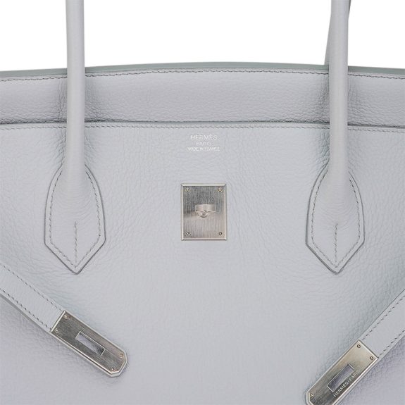 Hermes Shoulder Birkin 45 Blue Pale Togo Brushed Palladium Limited Edition