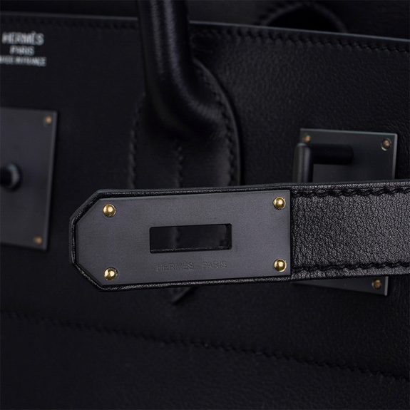 Hermes HAC 40 So Black Evergrain Leather Limited Edition Rare
