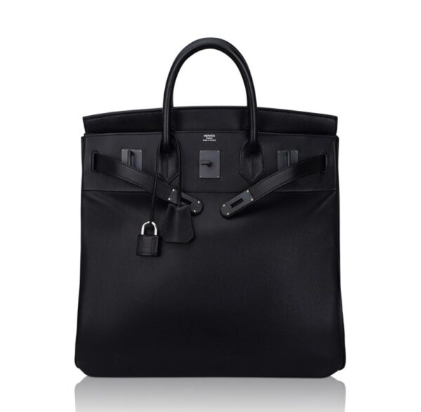 Hermes HAC 40 So Black Evergrain Leather Limited Edition Rare