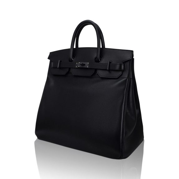 Hermes HAC 40 So Black Evergrain Leather Limited Edition Rare