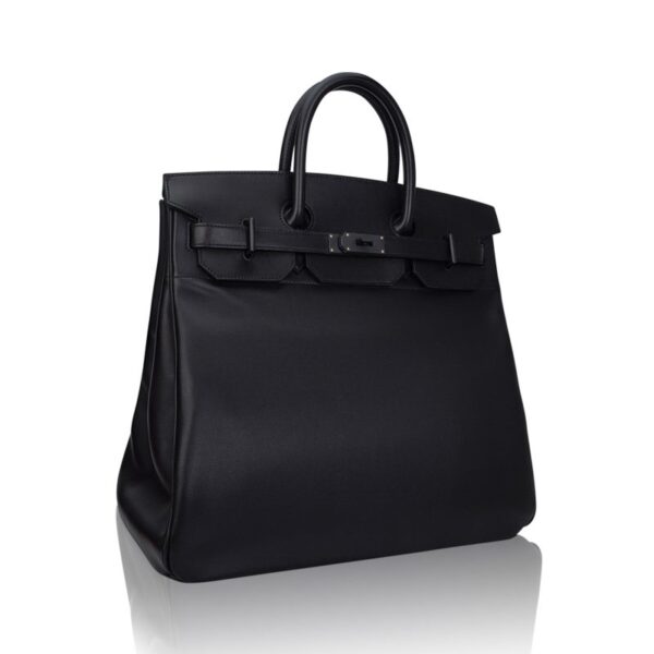 Hermes HAC 40 So Black Evergrain Leather Limited Edition Rare