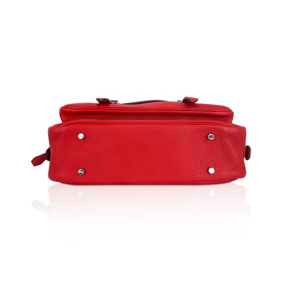 hermes-steve-messenger-bag-35-11 Hermès Steve Messenger Bag Rouge Casaque Clemence Leather with Palladium Hardware
