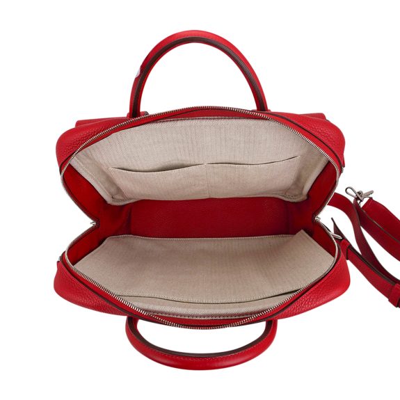 hermes-steve-messenger-bag-35-op Hermès Steve Messenger Bag Rouge Casaque Clemence Leather with Palladium Hardware