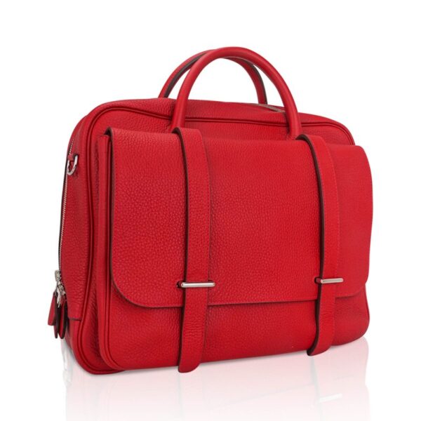 hermes-steve-messenger-bag-35-si Hermès Steve Messenger Bag Rouge Casaque Clemence Leather with Palladium Hardware