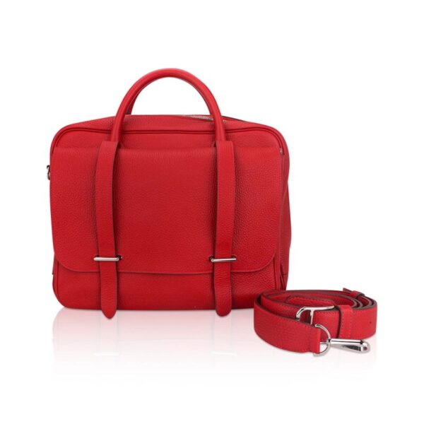 hermes-steve-messenger-bag-35-wi Hermès Steve Messenger Bag Rouge Casaque Clemence Leather with Palladium Hardware