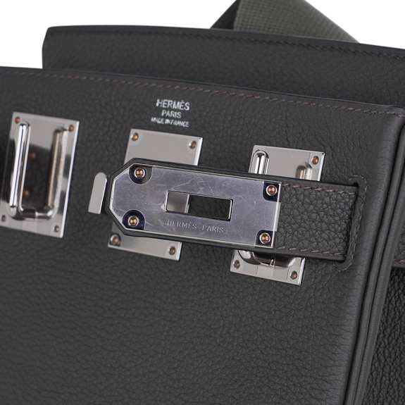 Hermès Hac a Dos PM Backpack Vert de Gris Togo Leather with Palladium Hardware