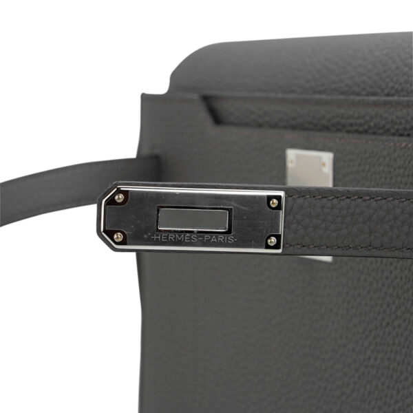 new-hermes-kelly-depeches-25-pou Hermes Kelly Depeches 25 Pouch Bag Etain Togo Leather with Palladium Hardware