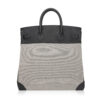 Hermes HAC Birkin 40 Bag Black Toile & Togo Leather with Palladium Hardware
