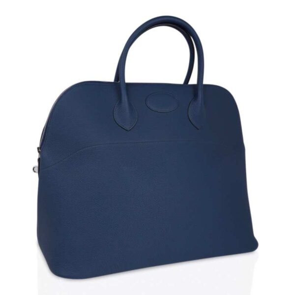 Hermes Bolide 45 Bag Blue de Prusse Togo Leather with Palladium Hardware