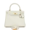 Hermès Kelly Retourne 25 New White Swift Gold Hardware