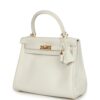 Hermès Kelly Retourne 25 New White Swift Gold Hardware