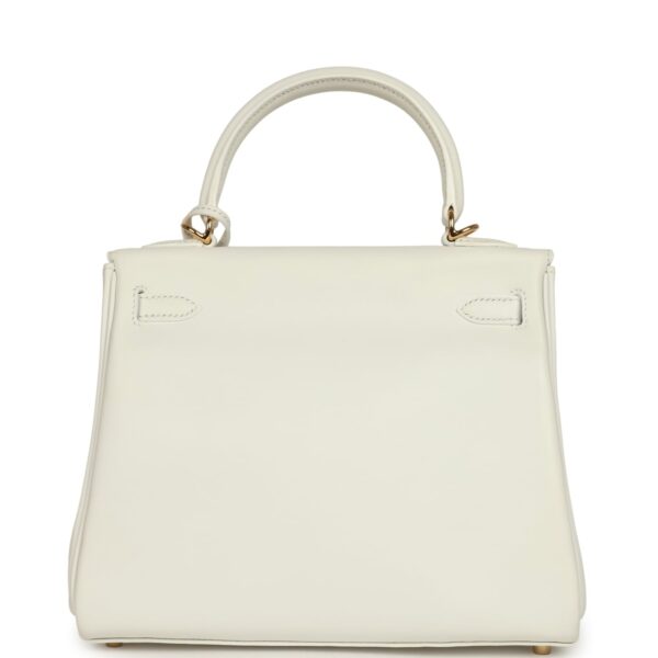 Hermès Kelly Retourne 25 New White Swift Gold Hardware